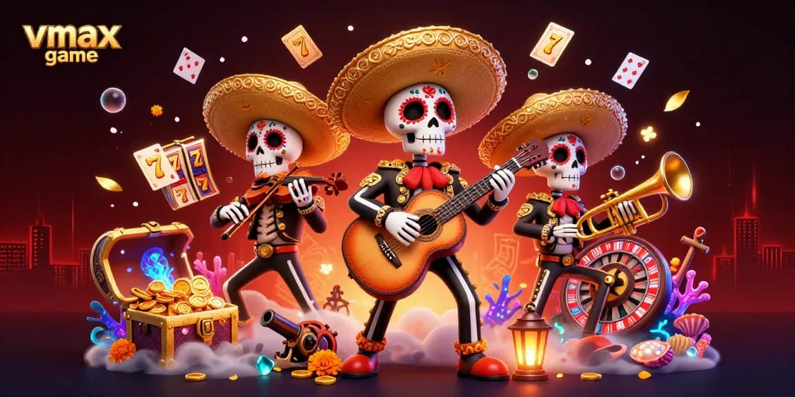 Engage with the vmax game through vibrant slots and a thrilling mariachi scene.