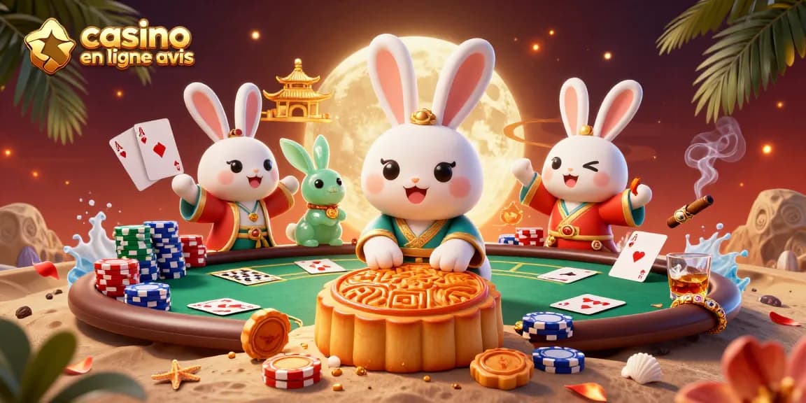 Évaluez les casinos en ligne avec un personnage de conte et des jetons de poker scintillants.