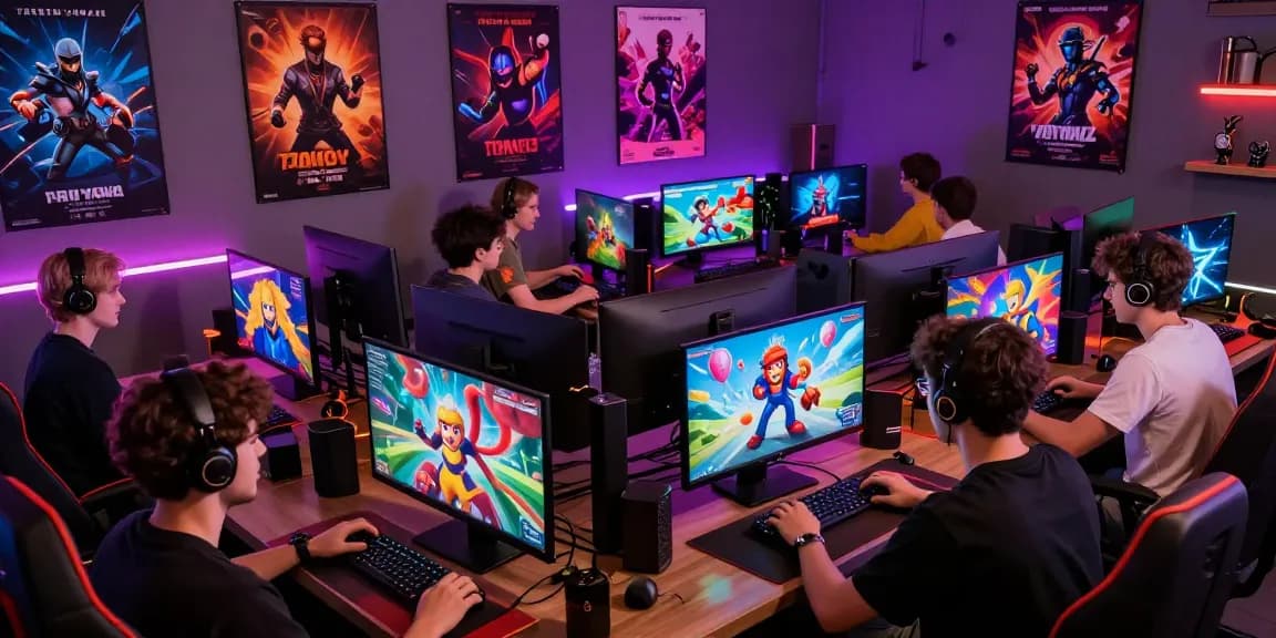 Engaging scene of players immersed in gay porn game action, highlighting online multiplayer excitement and diversity.