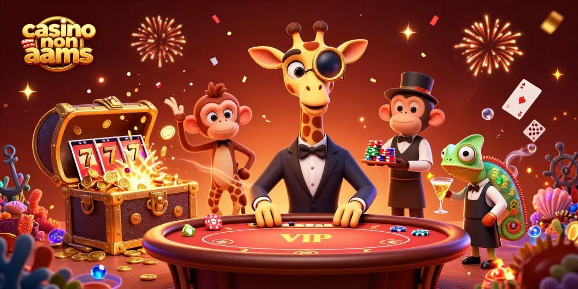Gioca a giochi coinvolgenti nei casino non AAMS con personaggi entusiasti ed elementi vibranti del casinò.