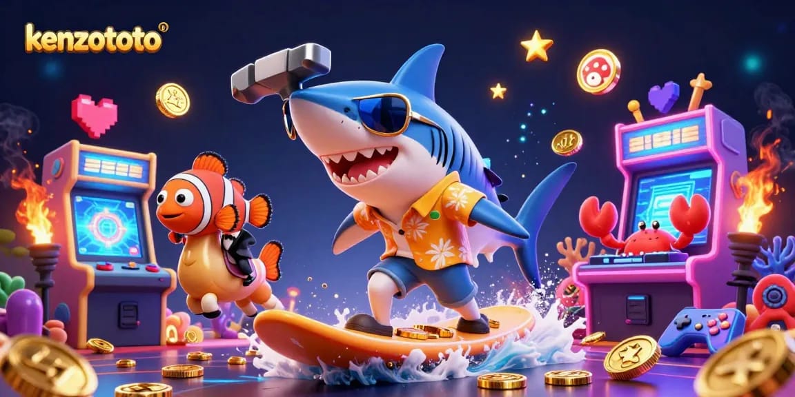 Kenzototo offers thrilling gameplay with a dynamic casino scene featuring vibrant characters and elements.