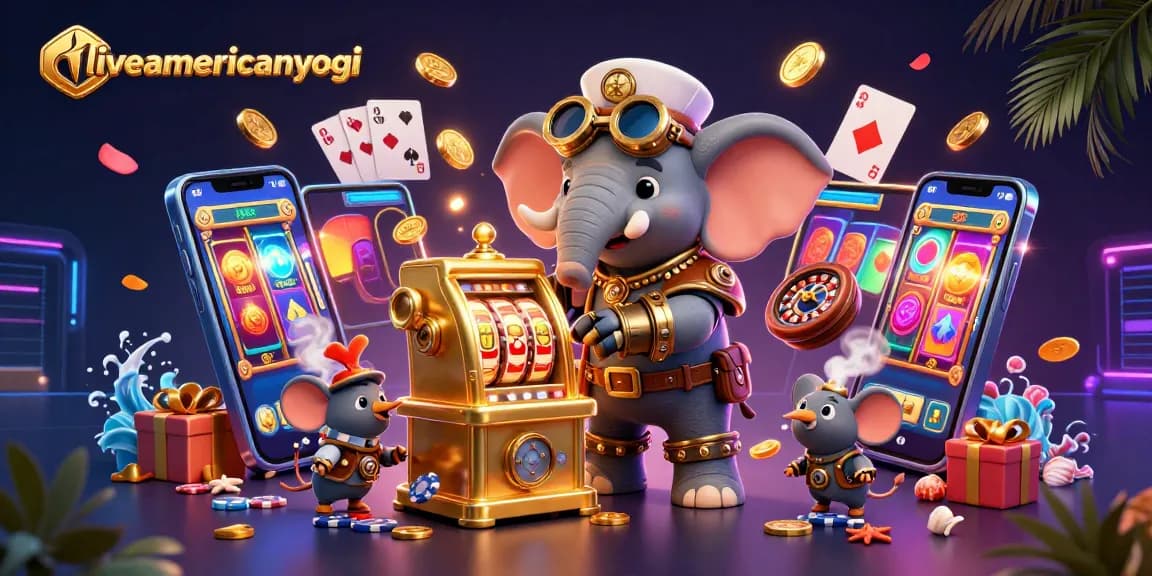 Engage with liveamericanyogi's thrilling casino adventure featuring animated slots and vibrant gaming elements.
