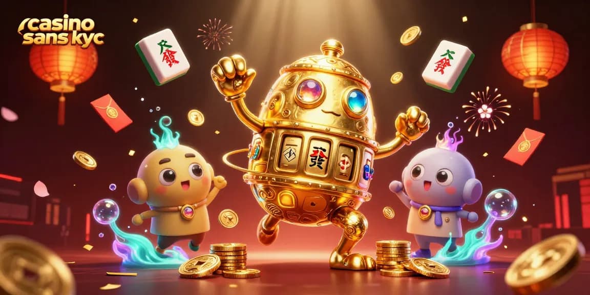 Jouer au casino sans KYC : expérience de jeu anonyme avec des éléments lumineux et festifs.