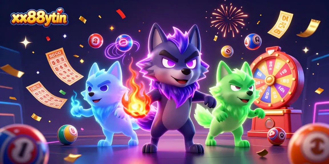 Engage in thrilling activities at xx88uytin with vibrant lottery elements and ghostly wolves.