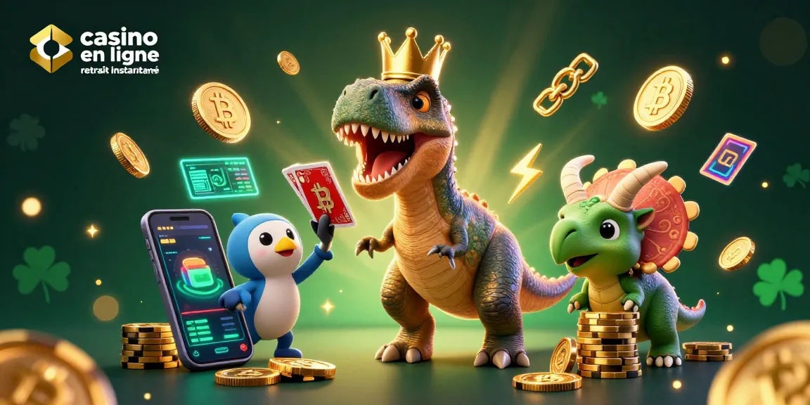 Retirez instantanément vos gains dans un casino en ligne retrait instantané avec un T-Rex ludique et des éléments de fusion numérique.