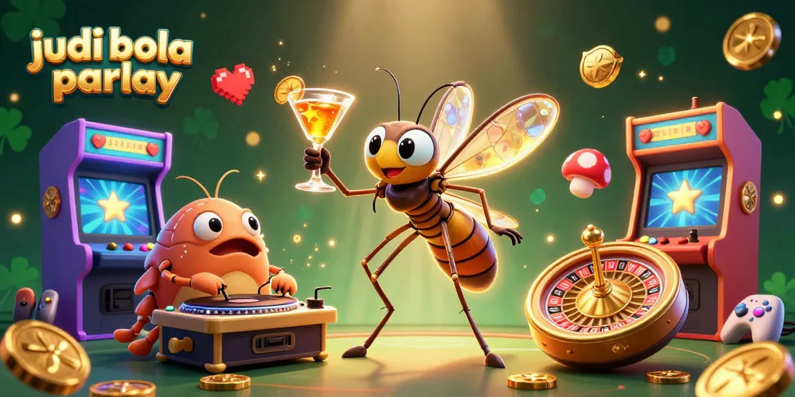Experience judi bola parlay excitement with a lively casino scene featuring unique characters and vibrant game elements.