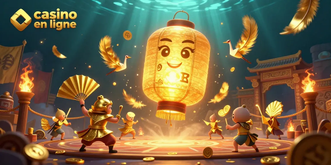 Jeux de casino en ligne avec des symboles de chance et des personnages animés.