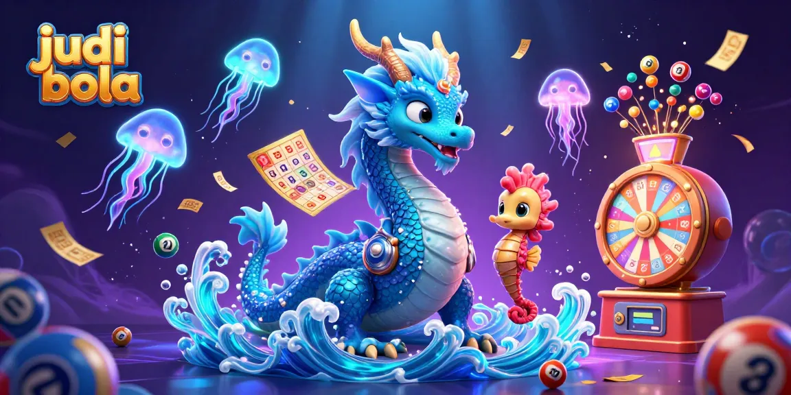 Engage with judi bola through this vibrant 3D scene of a water dragon and seaside elements.