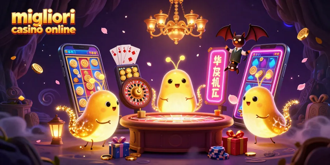 I migliori casinò online illuminati dai grilli luminosi in un casinò sotterraneo con atmosfera magica.