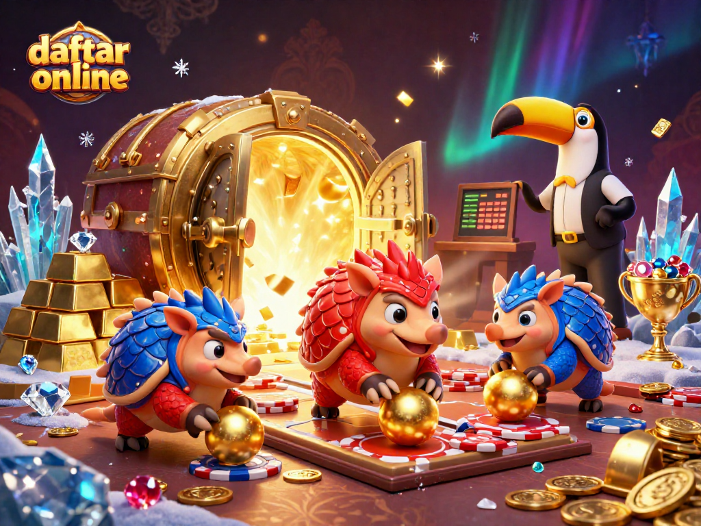Permainan daftar slot online yang menakjubkan dengan pangolin bersaing dan harta berkilau.