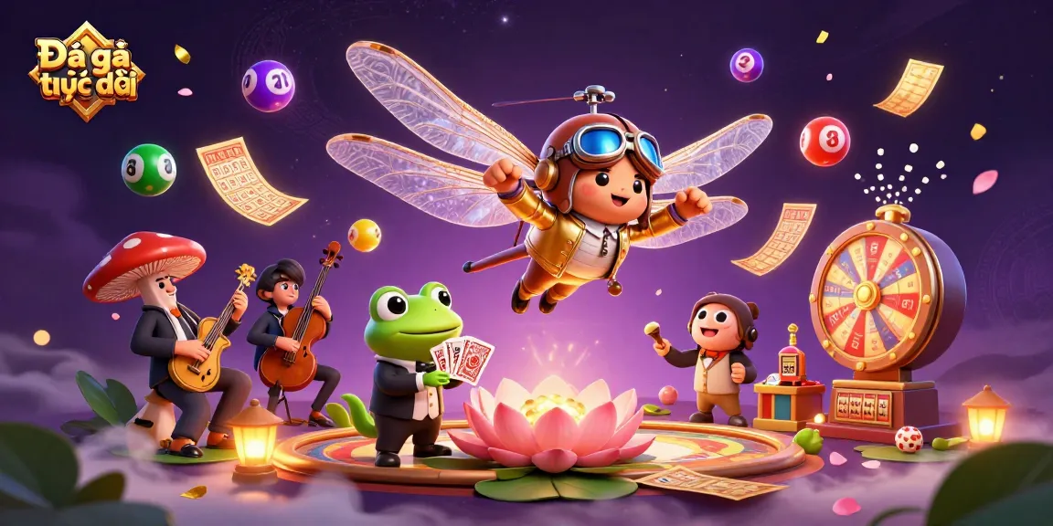 Experience Đá gà trực tiếp with a dynamic scene featuring vibrant gambling elements and entertaining characters.