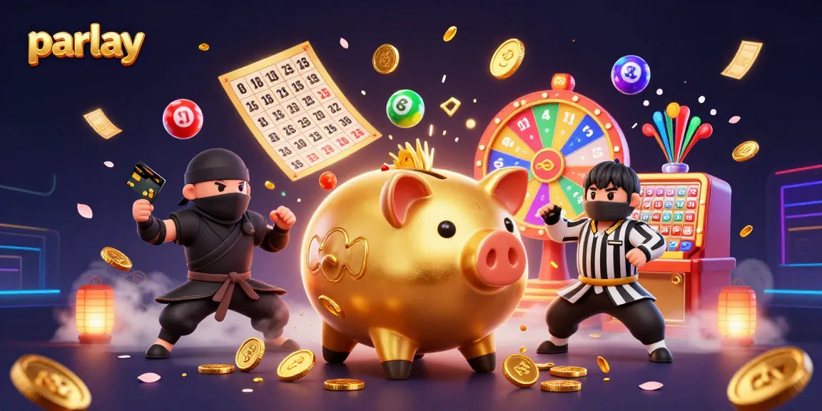Engage with parlay betting strategies through an energetic casino scene with colorful elements.