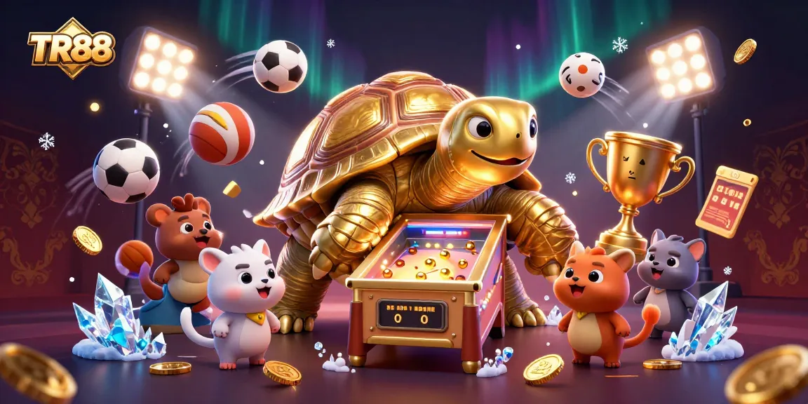 Engage in thrilling gameplay at TR88, featuring a lively casino scene with animated characters and shimmering rewards.