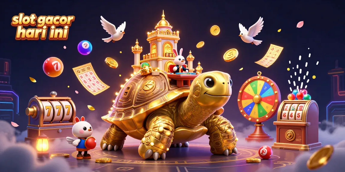 Experience the excitement of slot gacor hari ini with a vibrant, dynamic casino scene featuring colorful lottery balls and lively characters.