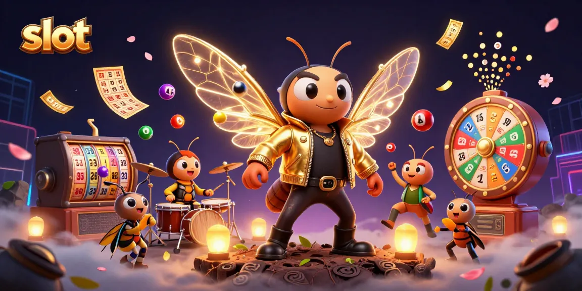 Spin the latest slot reels and enjoy colorful lottery fun with this vibrant 3D illustration.