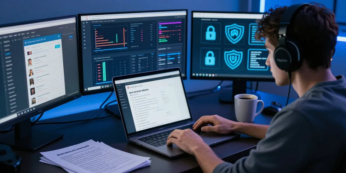 Exploring the Best Darknet Markets 2026 on a laptop in a secure environment with digital privacy elements.