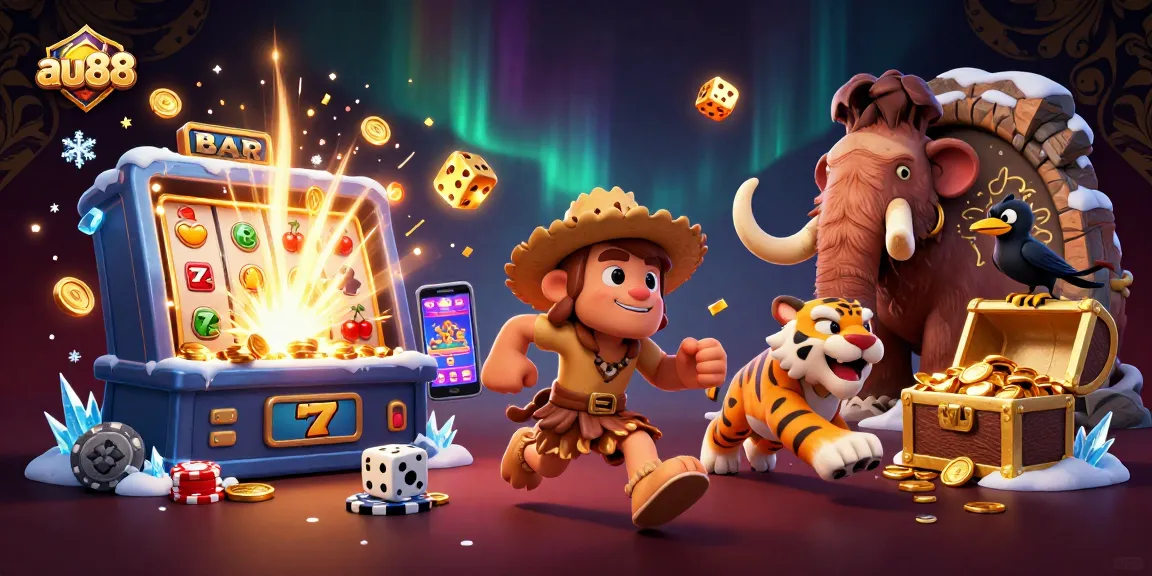 Experience the excitement of au88's prehistoric casino with colorful slot machines and dynamic gameplay.