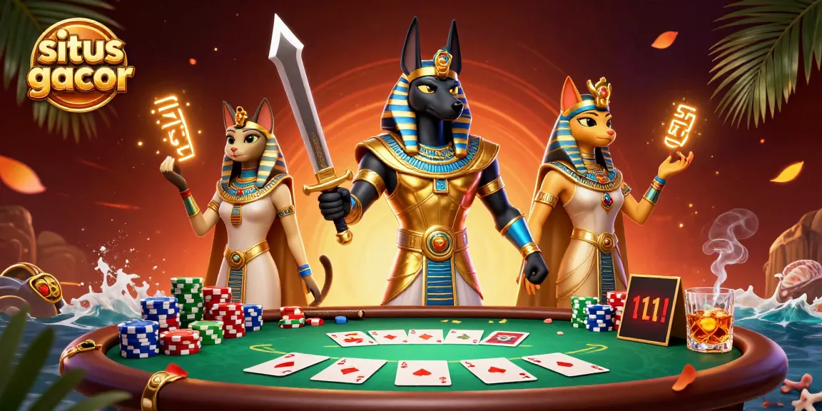 Engage with situs gacor slots featuring Anubis and Bastet in a vibrant online casino scene.