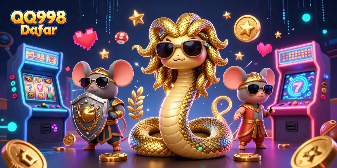 Experience thrilling gameplay with QQ998 Daftar featuring exciting slot reels and vibrant animation.