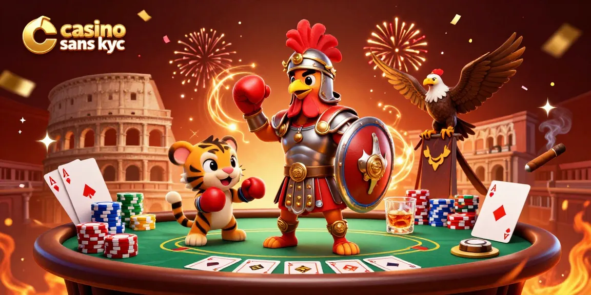 Profitez d'une expérience de jeu immersive avec casino sans kyc dans une scène animée de poker.