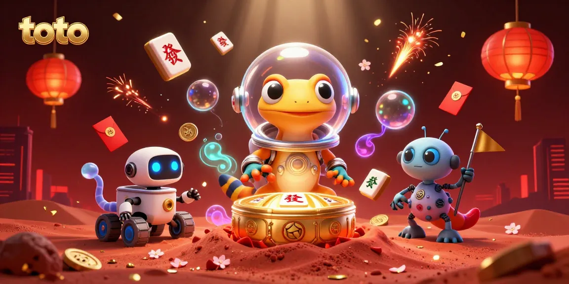Gambarlah pengalaman togel toto yang menakjubkan dengan hewan alien penuh warna dan elemen meriah.