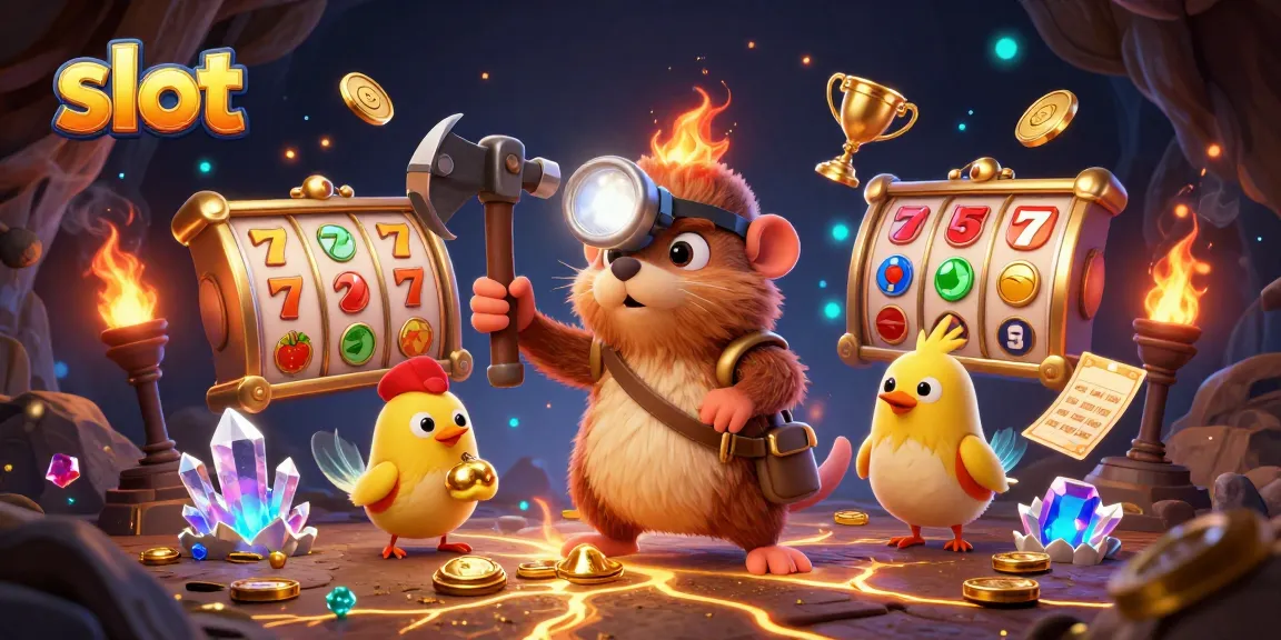 Spin the slot with golden nuggets and dynamic casino elements in a vibrant scene.