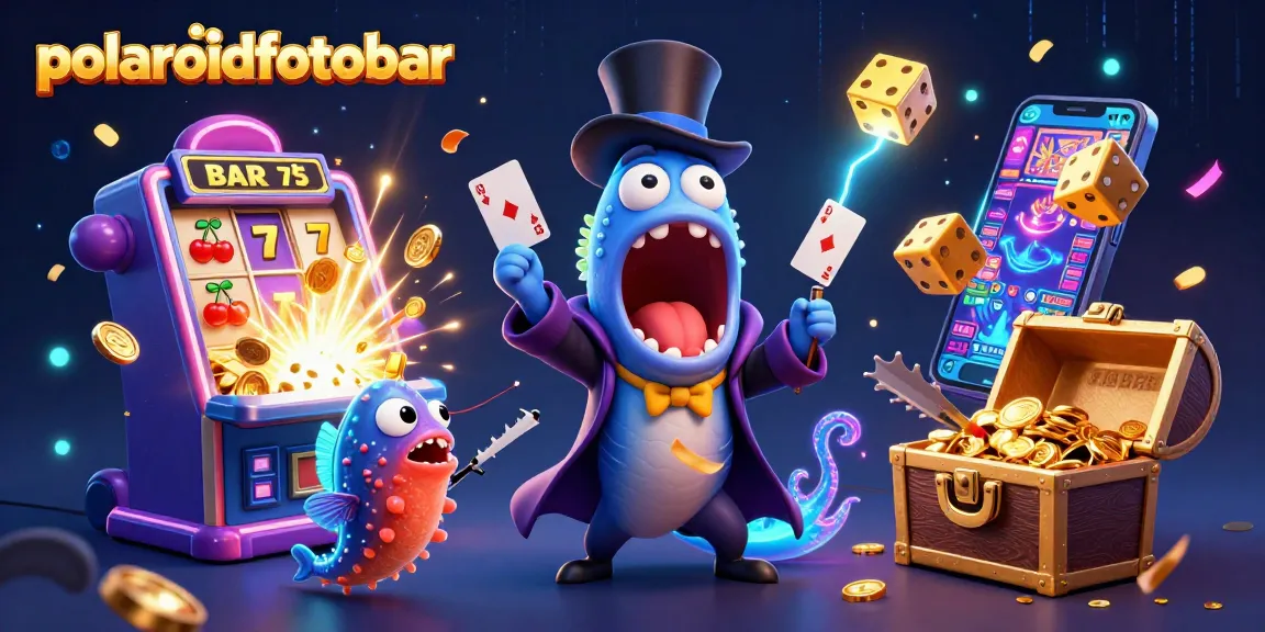 Engage with polaroidfotobar's vibrant casino scene featuring animated deep-sea characters and dynamic gambling elements.