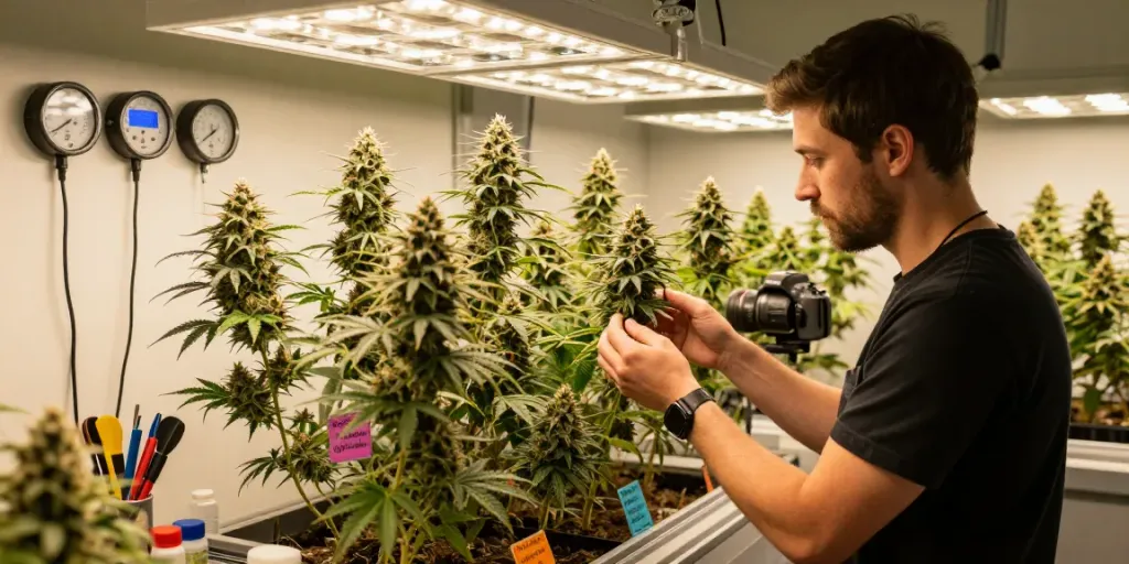Alienlabs premium indoor-grown cannabis plants in a professional cultivation setting.