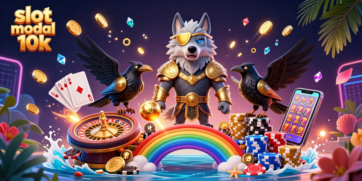 Engage with the slot modal 10k experience through a vibrant casino scene featuring Norse mythology characters and gambling elements.