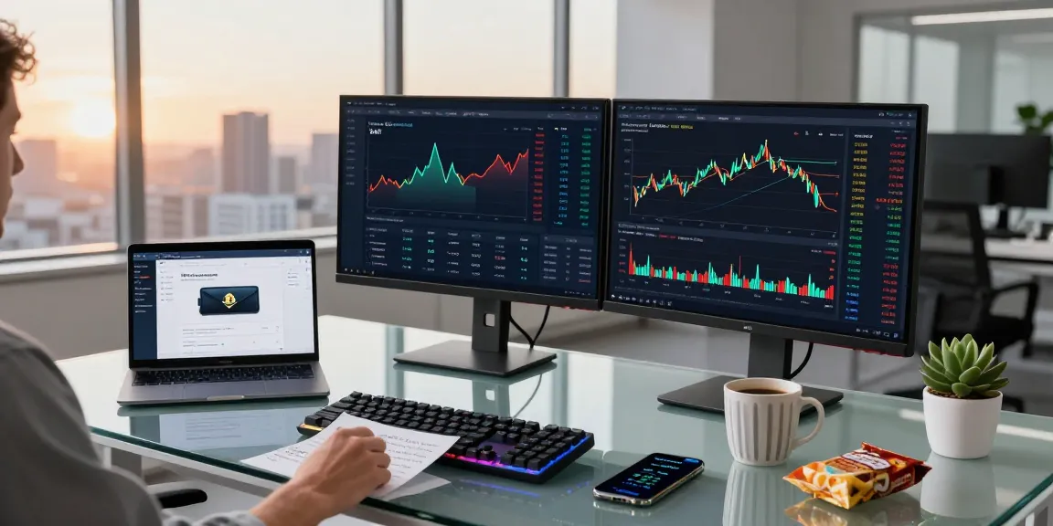Funexchange platform showcasing live cryptocurrency trading and DeFi dashboard in a modern workspace.