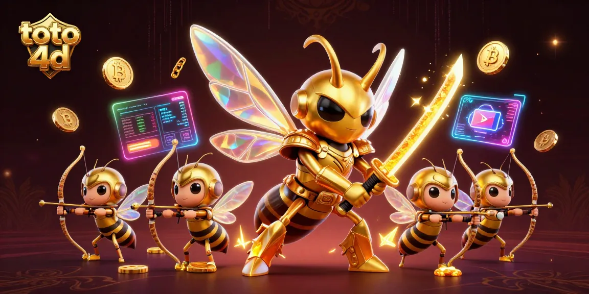 Win with toto 4d in a vibrant, energy-filled casino scene featuring archers and golden coins.
