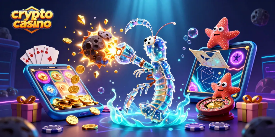Jouer au casino crypto avec un samouraï galactique et des pièces dorées éclatantes dans un monde sous-marin.