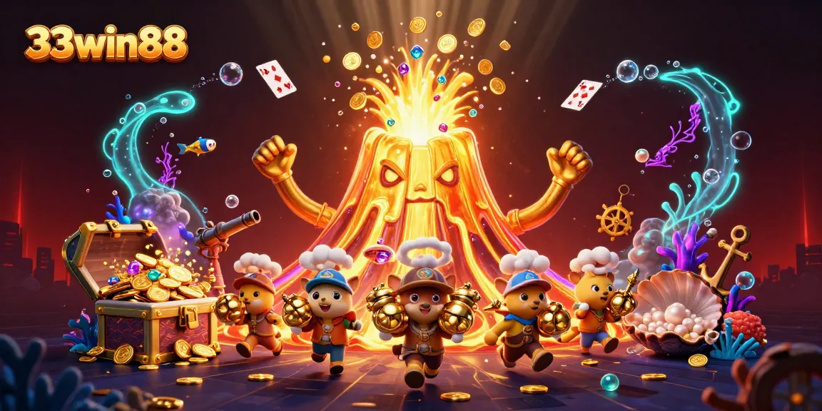 Discover thrilling adventures at 33win88 with the volcano erupting treasures and charming explorers.