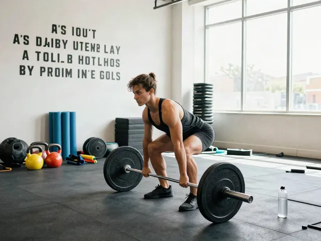 Engaging workout featuring a dedicated individual using anabolics for performance enhancement in a bright gym setting.