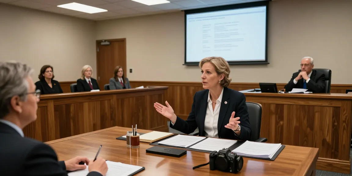 Crown attorney Karen McCleave Toronto presenting in court during a murder trial.