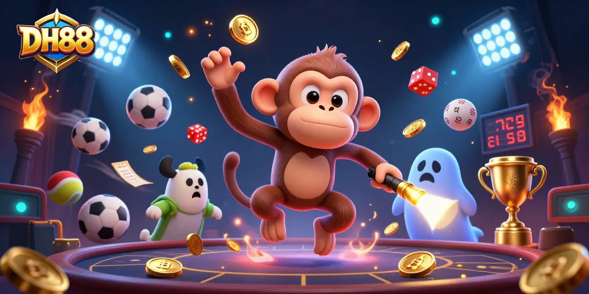 Experience the thrill of DH88 as a mischievous monkey and ghost-hunter puppy unite in an action-packed casino world.