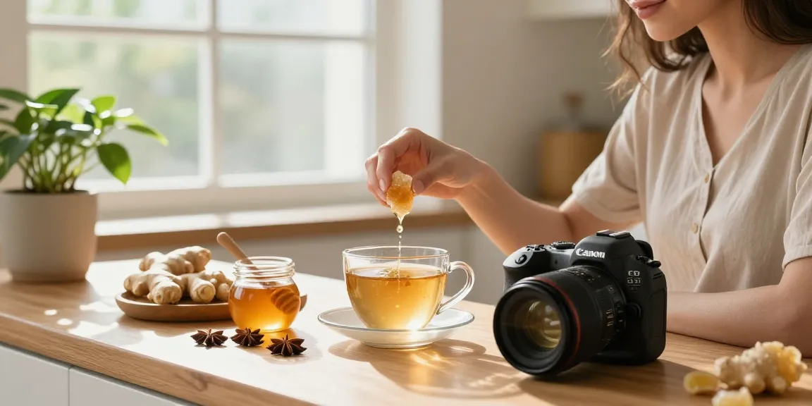Creating a warm herbal tea with pure shilajit resin in a bright kitchen.