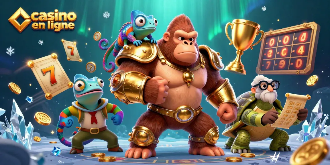 Engage with casino en ligne through a vibrant, action-packed 3D scene featuring characters and dynamic gaming elements.