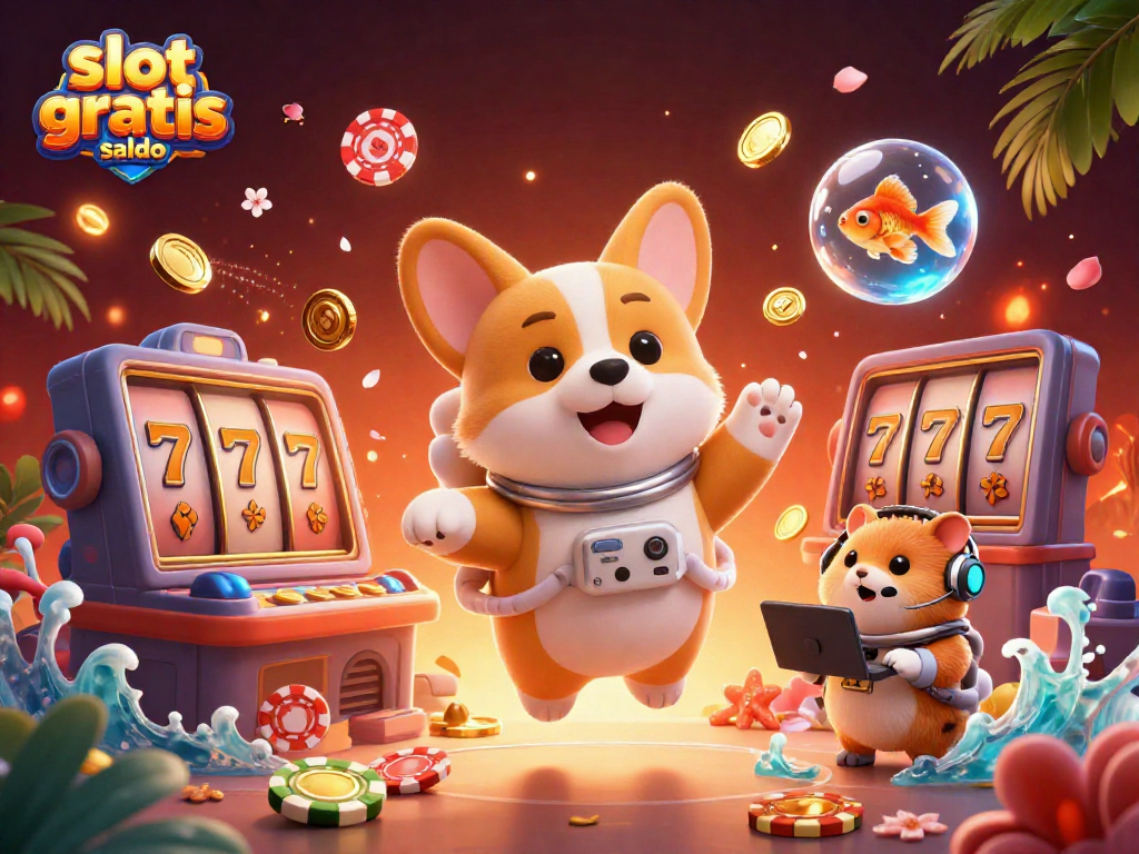 Engage in thrilling slot gratis saldo adventures with a playful corgi astronaut in a vibrant space casino.