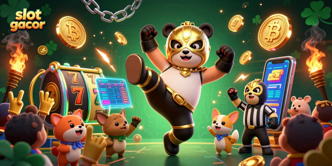 Experience slot gacor excitement with interactive 3D cartoon characters surrounded by vivid gaming elements.
