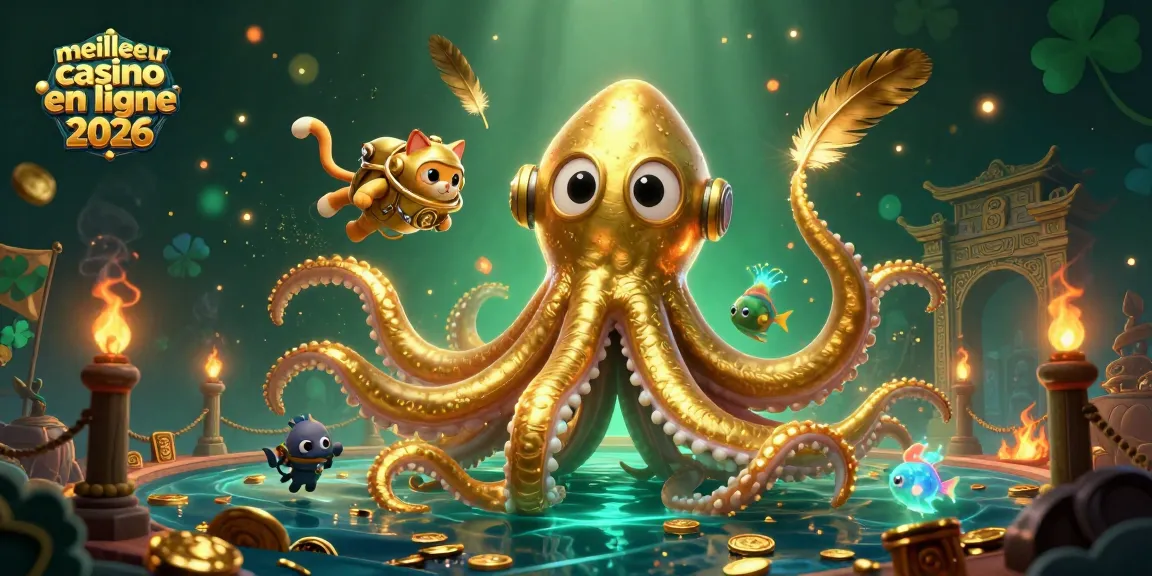 Découvrez le meilleur casino en ligne 2026 avec cette illustration animée de jeux et aventure.