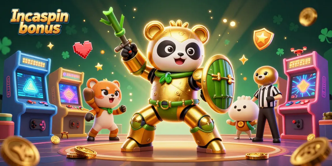 Enhance your wins with the Incaspin bonus on a vibrant 3D casino scene.