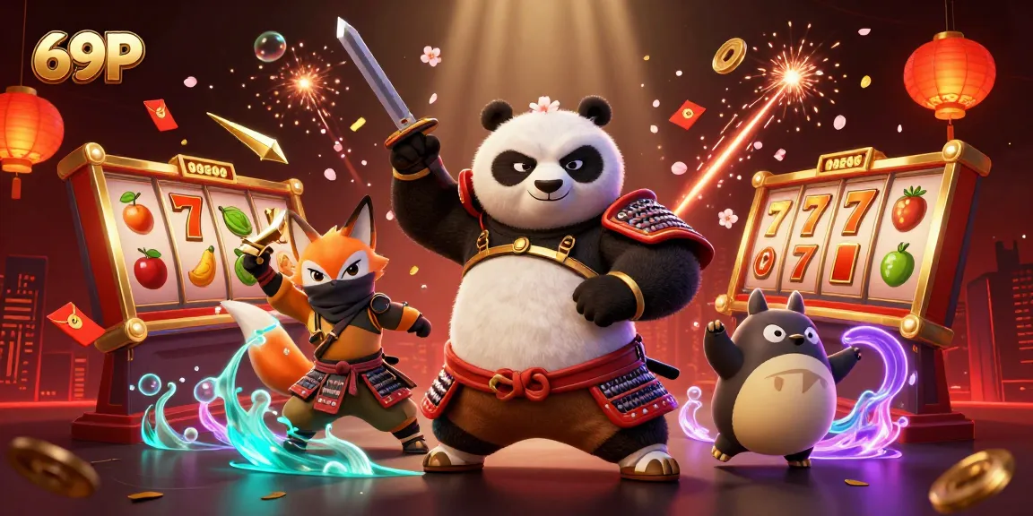 Visualize a ação dos slots no 69P com personagens cativantes em cenário vibrante!