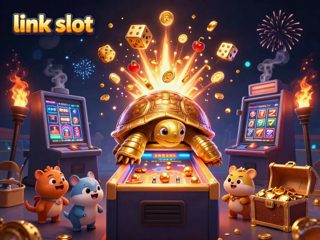 Menangkan jackpot besar dengan link slot dan karakter 3D menarik yang bersiap bermain.