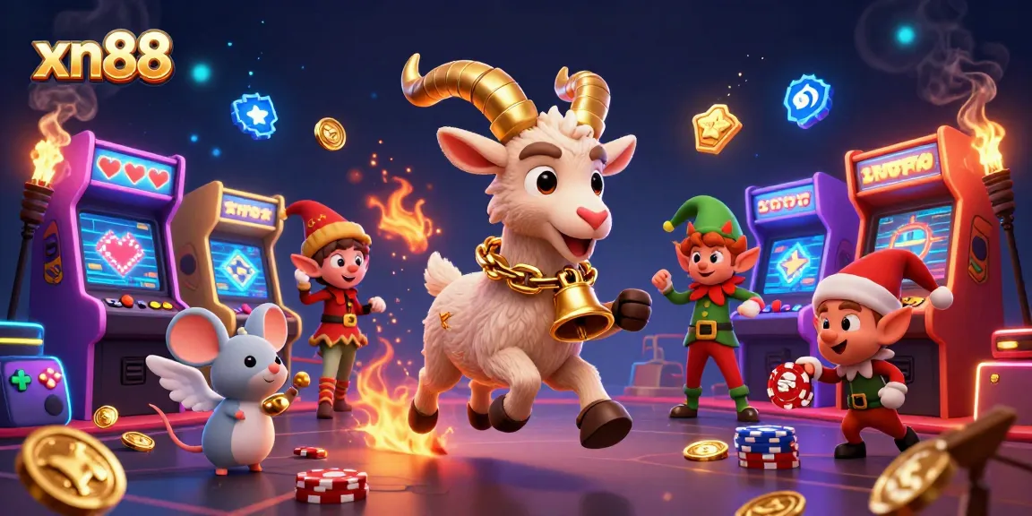 Experience a thrilling xn88 casino adventure with animated characters stealing chips and festive chaos.