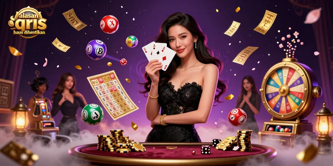 Experience the excitement and risks of gambling with QRIS technology illustrated in a vibrant casino scene, highlighting the reasons why alasan slot qris harus dihentikan.