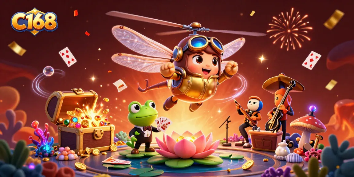 Win exciting rewards at C168’s dynamic casino experience with themed characters and vibrant elements.
