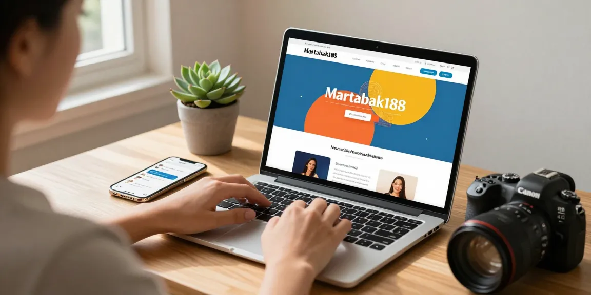 Pengguna menjelajahi platform martabak188 di laptop dengan suasana nyaman di ruang kerja.