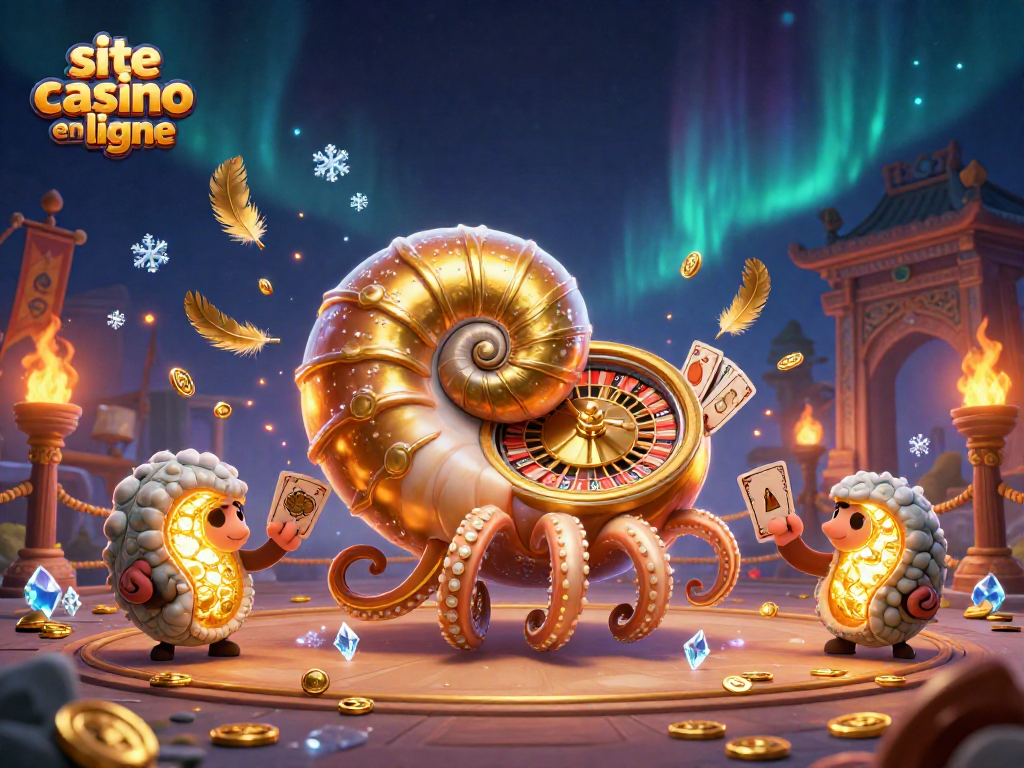 Visualisation captivante sur un site casino en ligne avec un nautilus géant et une ambiance dynamique.