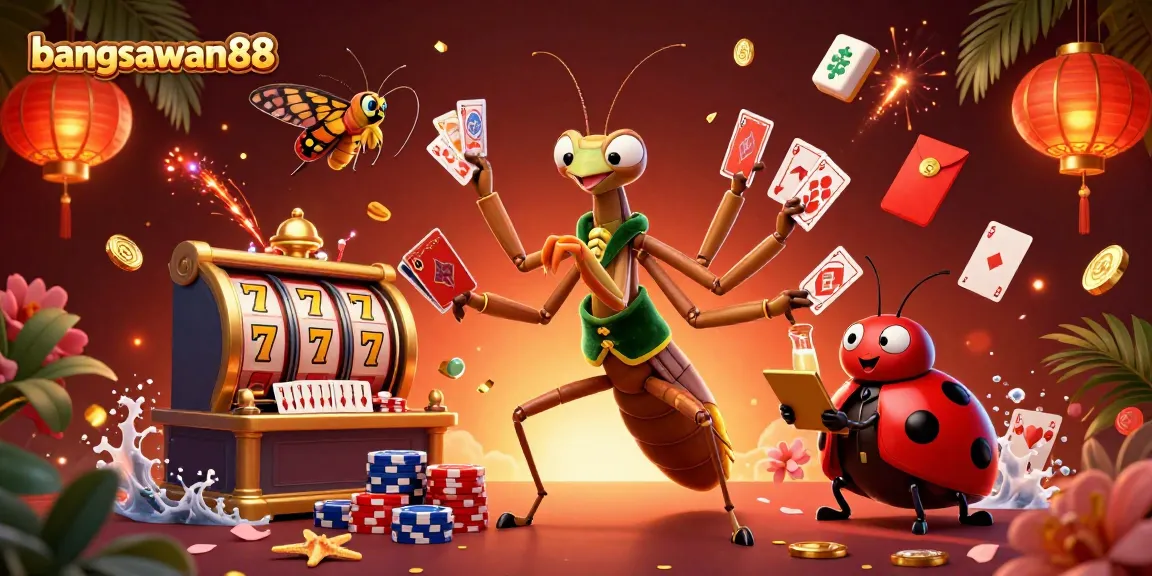 Experience thrill and excitement at bangsawan88 with a vibrant casino scene featuring unique characters and games.
